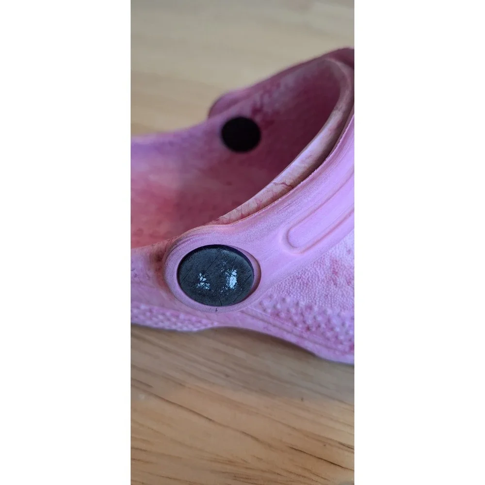 Crocs Classic Clog Kids Toddler C5 Pink Marbled Slip On Comfort Shoes Sandals